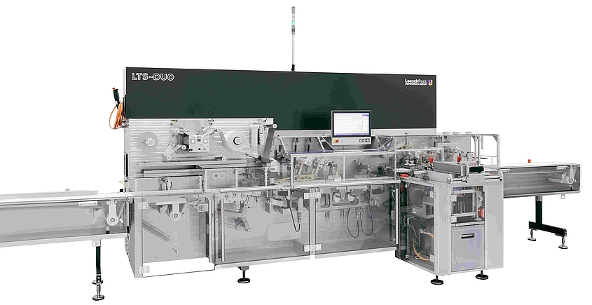 side view of the twin-stage fold wrapping machine LTS-DUO