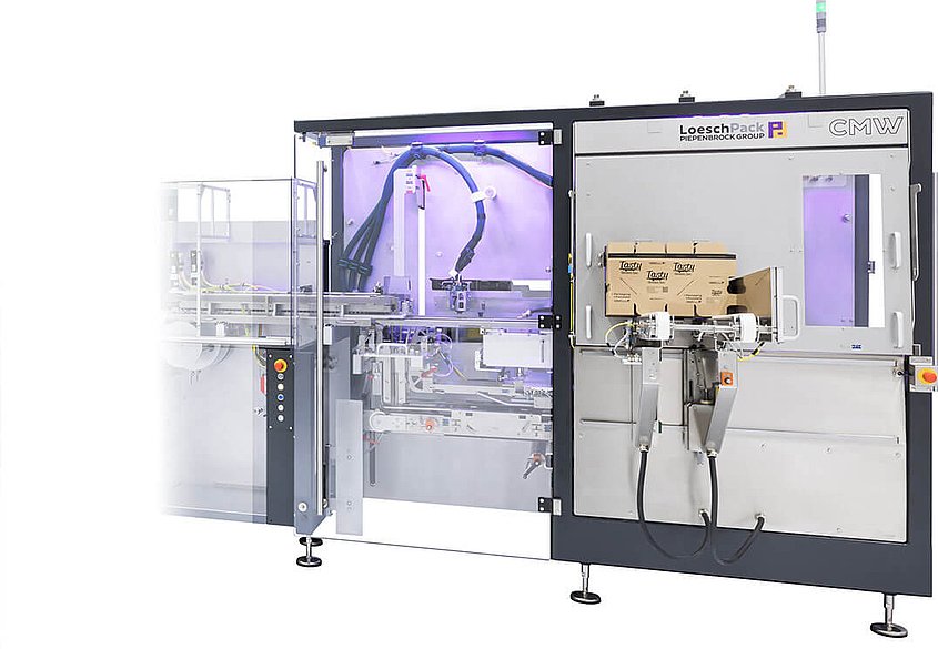 Ausschnit Kartonierer CMW mit einsatzbereiten Kartons