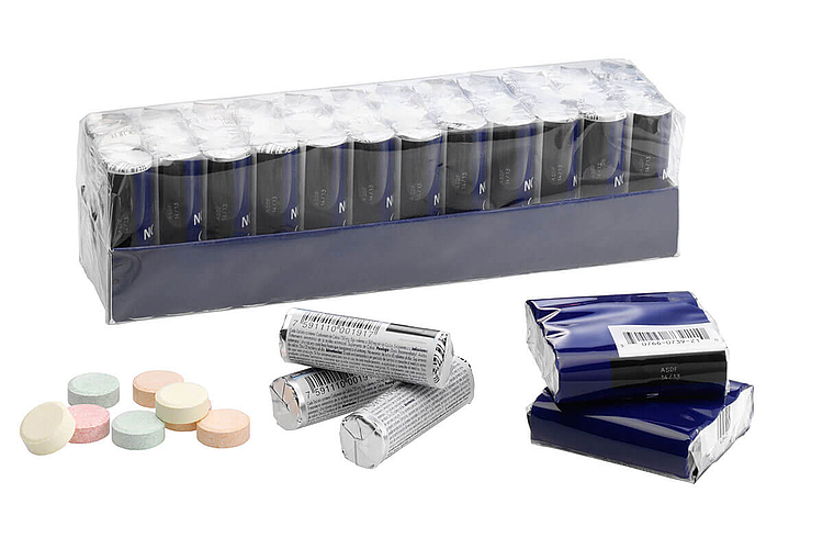 Arzneimittel einzeln, im Tray oder stangenförmig verpackt