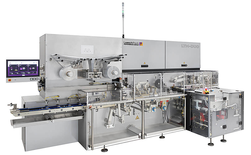 seitliche Ansicht der Falteinschlagmschine LTM-DUO