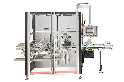 Vista frontal estuchadora CMC de Loeschpack