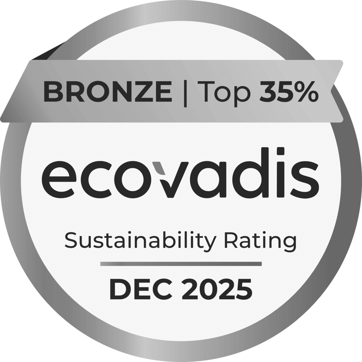 EcoVadis Bronze 2025 - Sustainability Rating 