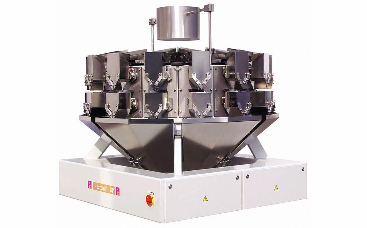 Mehrkopfwaagen von Hastamat wiegen und zählen stückige Produkte  