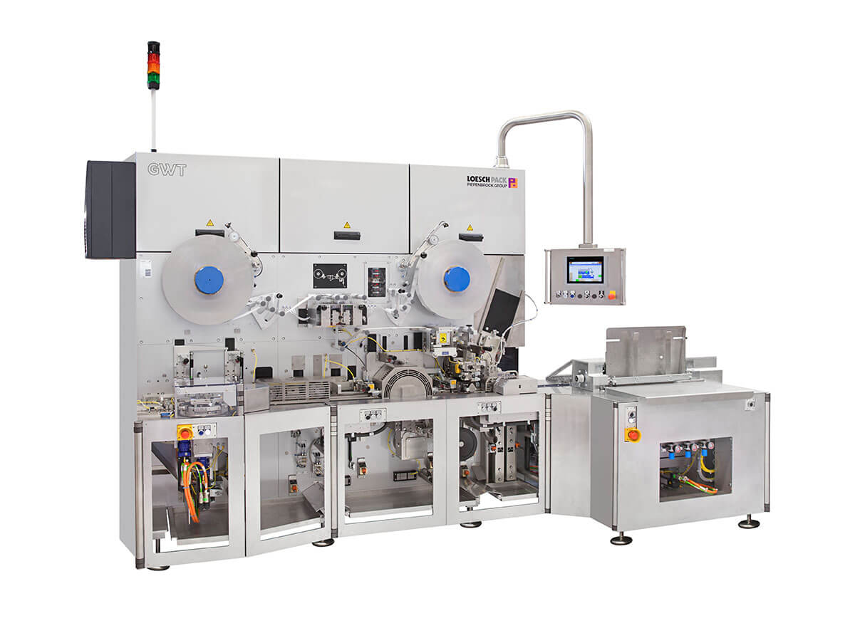 Machine à emballer les plis GWT de Loeschpack Vue générale latérale de la machine à emballer les plis GWT de Loeschpack