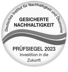 Deutsches Institut für Nachhaltigkeit und Ökonomie - Gesicherte Nachhaltigkeit - Prüfsiegel 2023
